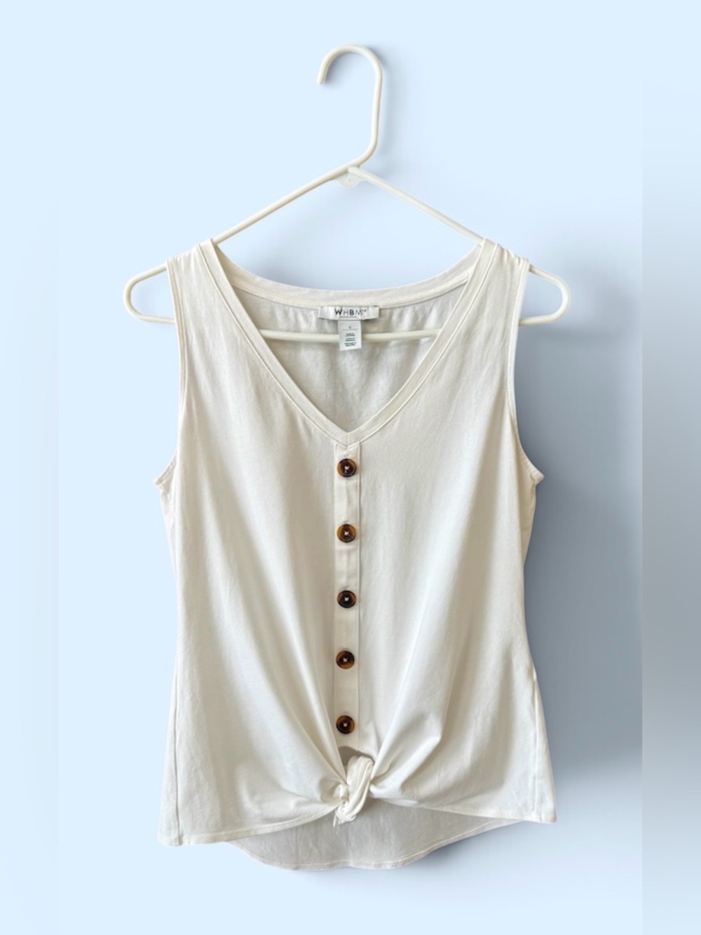 WHBM White Button-Front Tank Top - size S/M
